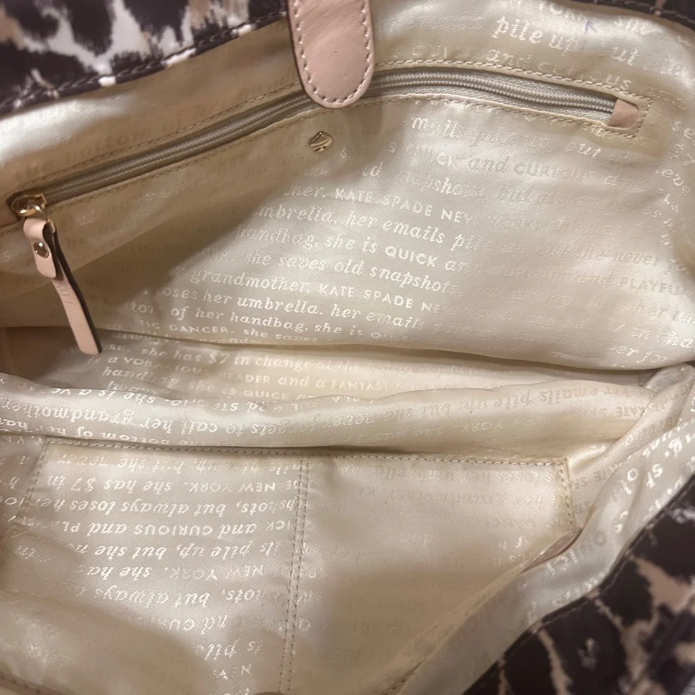 Kate Spade Brown Leopard Print story book Tote